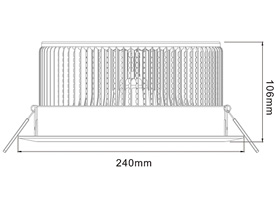 36W LD-DL-CPS-01-36W LED Down Light Cut-out 210mm Diameter 9.4" White Recessed Dimmable/Non-Dimmable LED Down Light